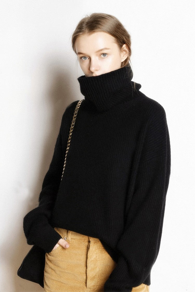 Chunky Cashmere-Blend Turtleneck