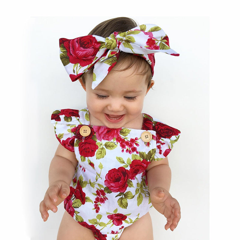 Toddler Floral Romper & Headband