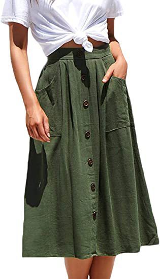 Button Front Skirt