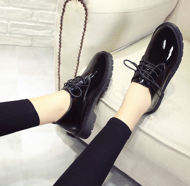 British Style Round Toe Flat Leather Shoes for Kids