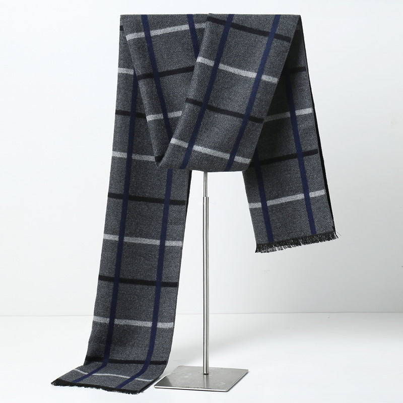 Men's Plaid Cashmere-Feel Scarf