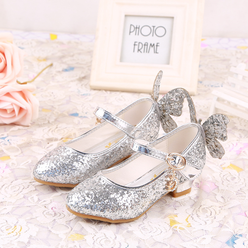 Girls' Butterfly Glitter Heels