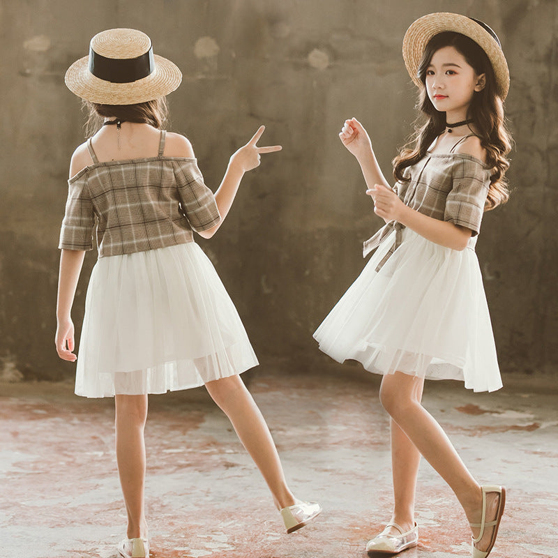 Girls' Off-Shoulder Dress Set