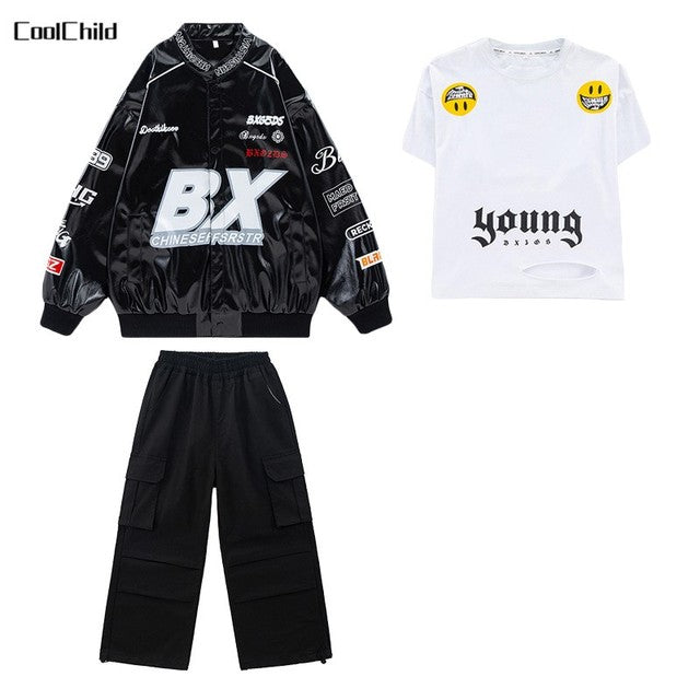 Boys' Leather Jacket & Cargo Set