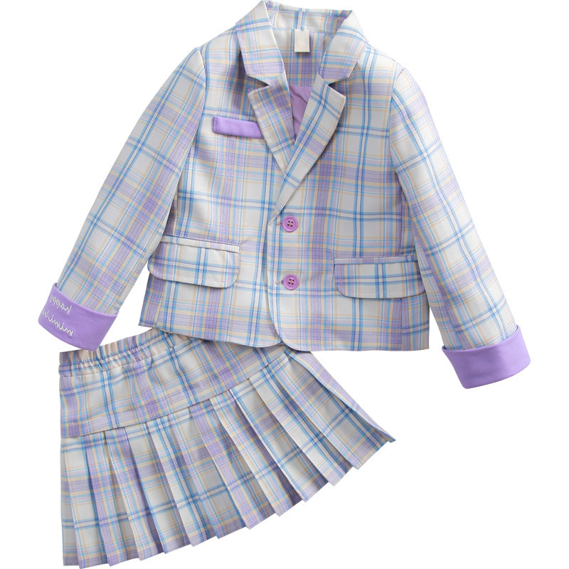 Girls' Check Suit Set