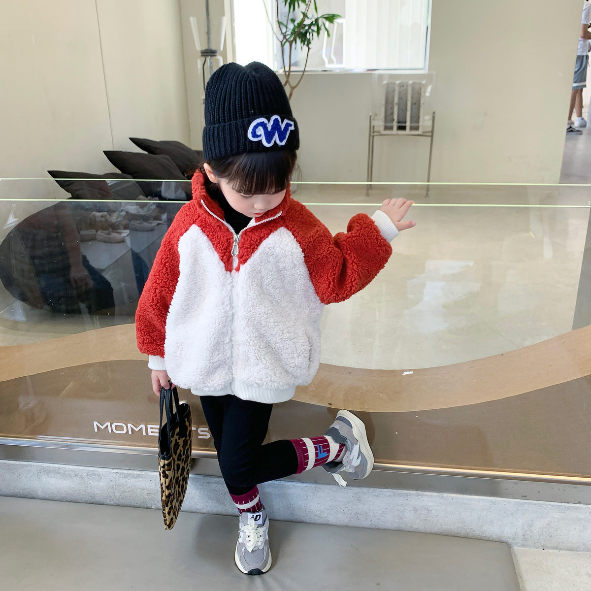Girls' Faux Lamb Coat