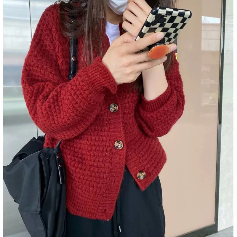 Single-Breasted Sweater Coat
