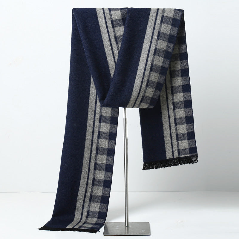 Men's Plaid Cashmere-Feel Scarf