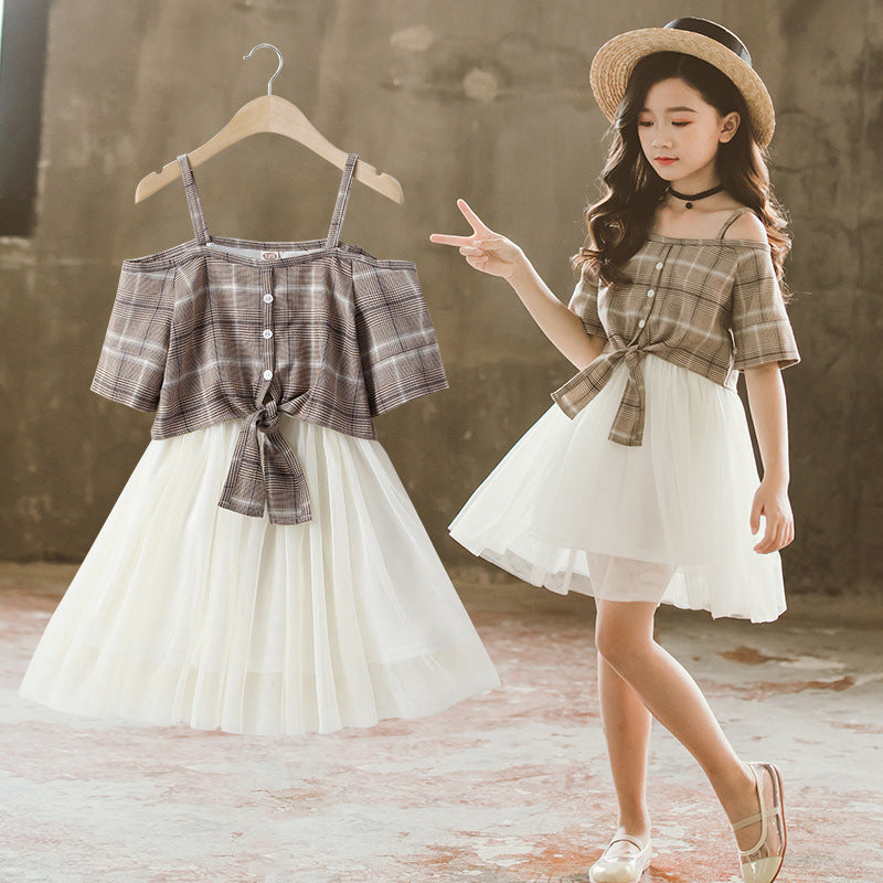 Girls' Off-Shoulder Dress Set