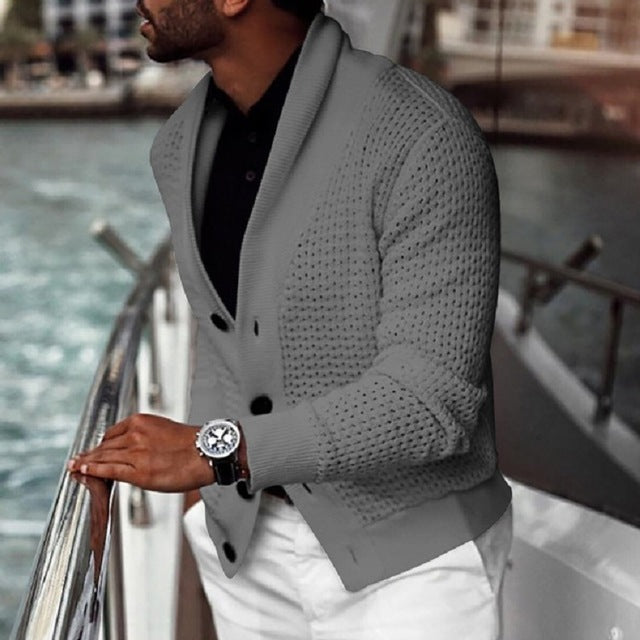 Lapel Long Sleeve Cardigan