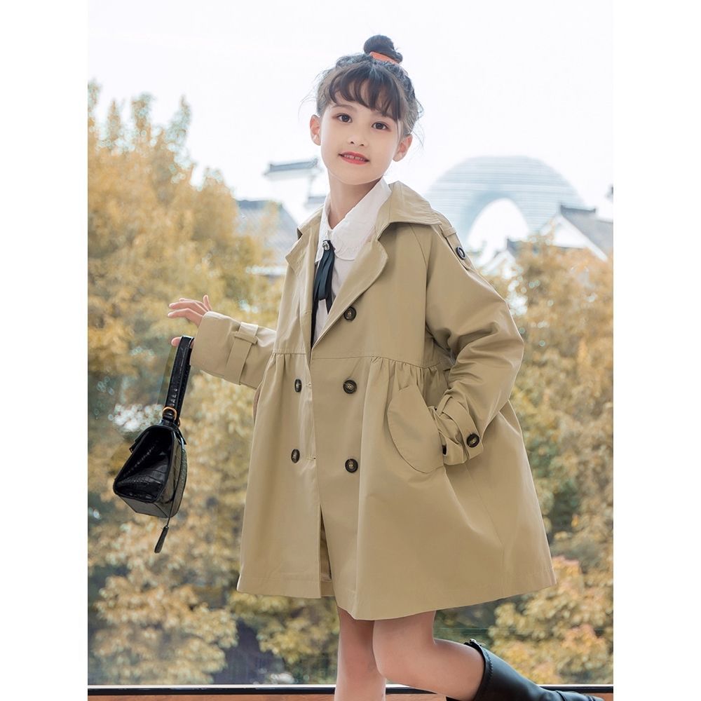 Girls' Long Trench Coat