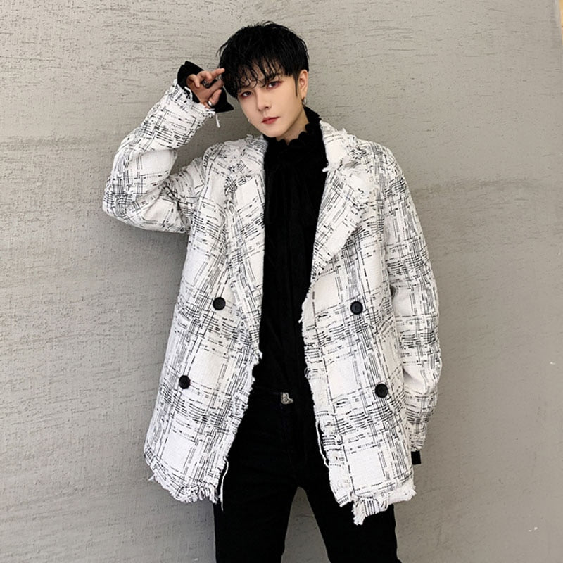 Frayed Double-Breasted Jacket