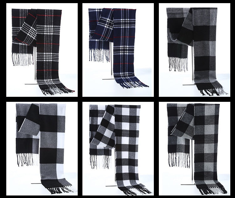 Thick Plaid Blanket Scarf