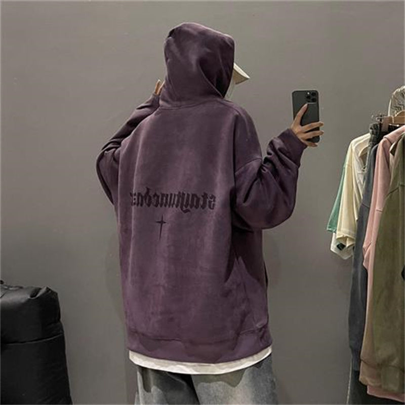 Burgundy Suede Hoodie