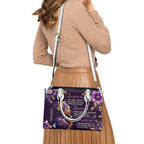 Butterfly Print Leather Handbag