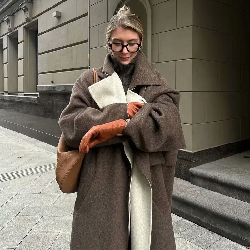 Long Wool Wrap Coat