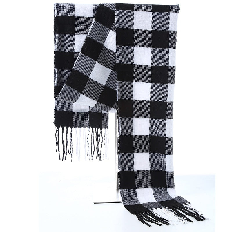 Thick Plaid Blanket Scarf