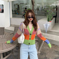Retro Rainbow Knit Jacket