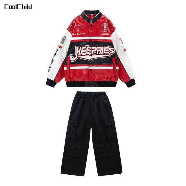 Boys' Leather Jacket & Cargo Set