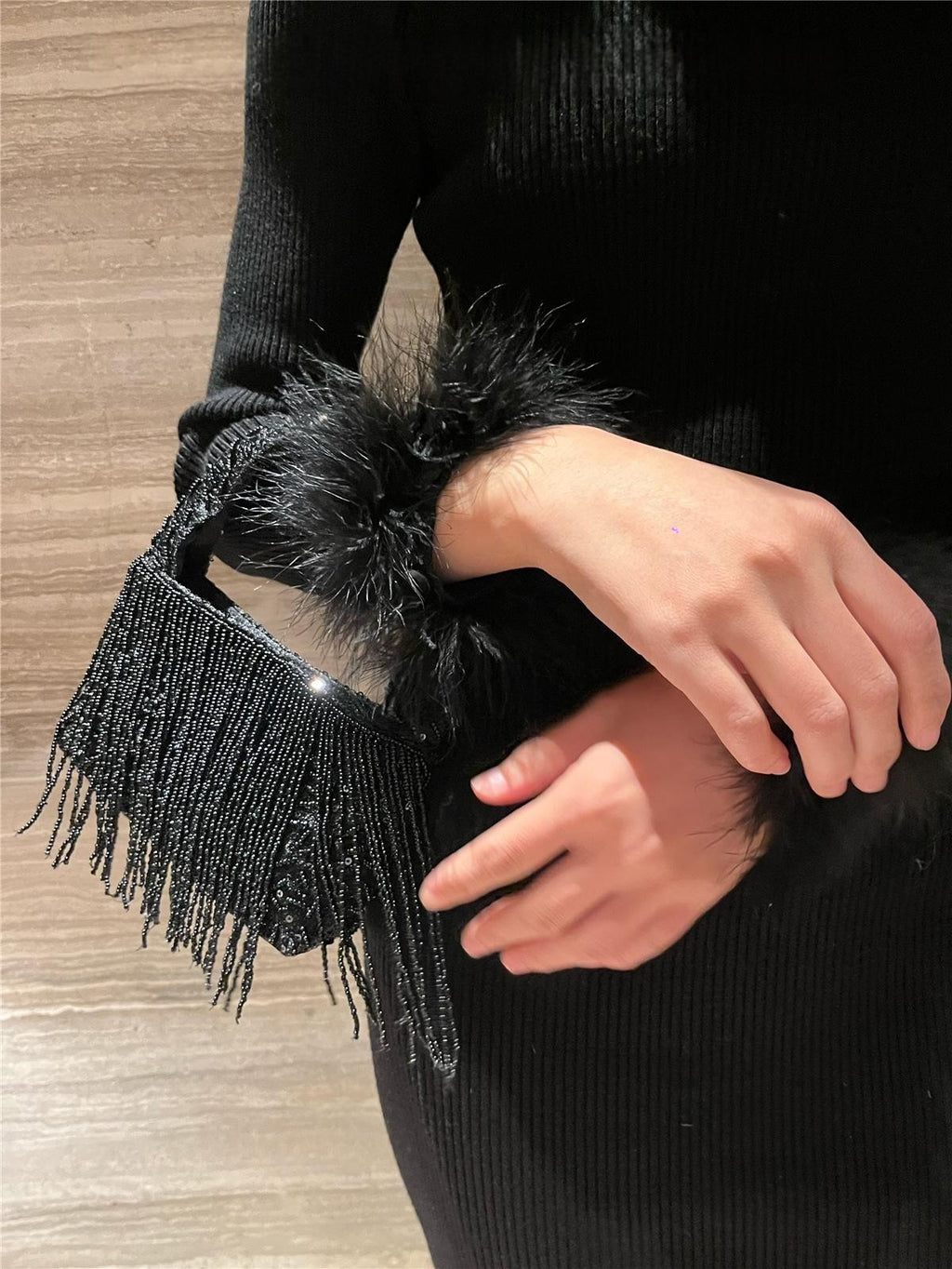 Beaded Tassel Tote