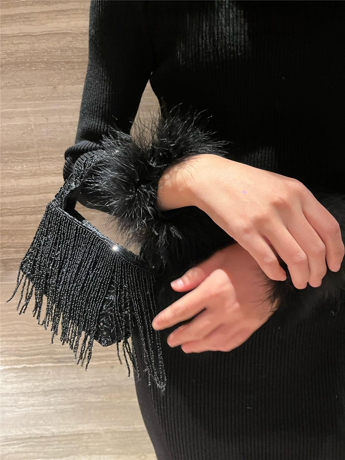 Beaded Tassel Tote