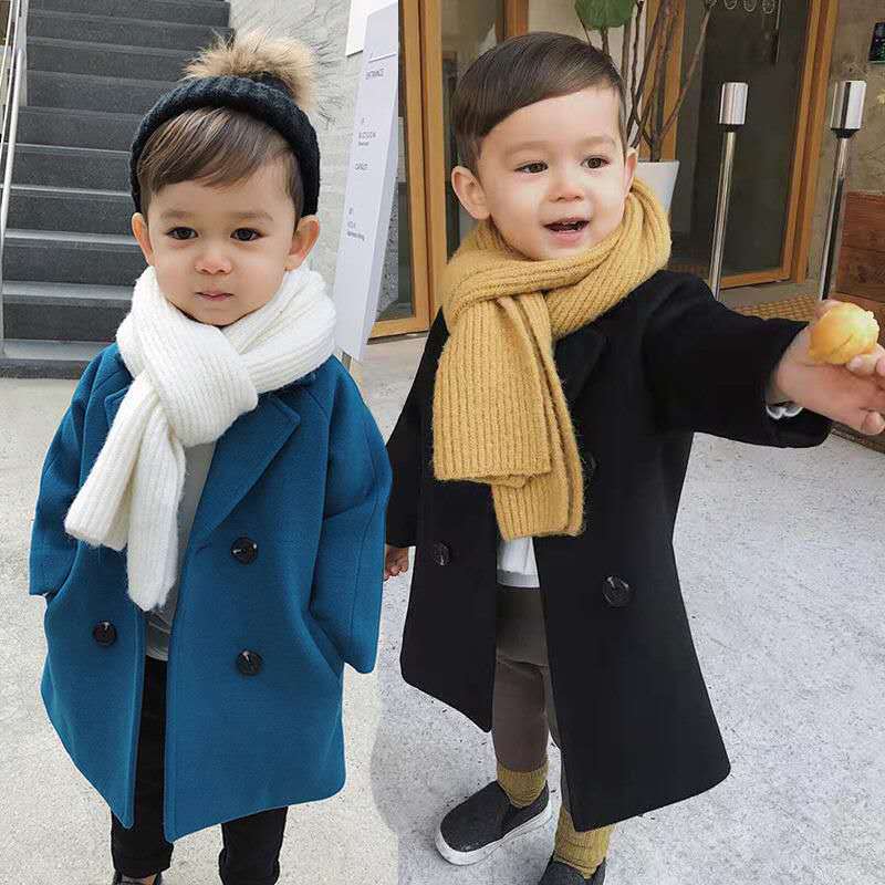 Boys' Long Wool Coat