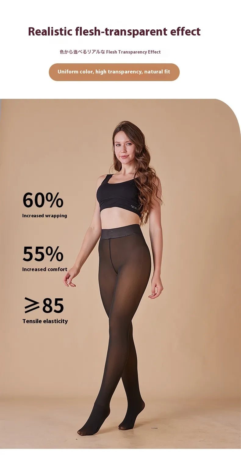 Fleece-Lined Sheer Tights