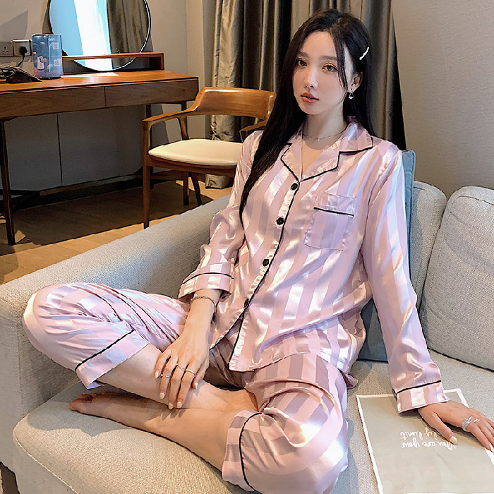 Satin Striped Pajama Set