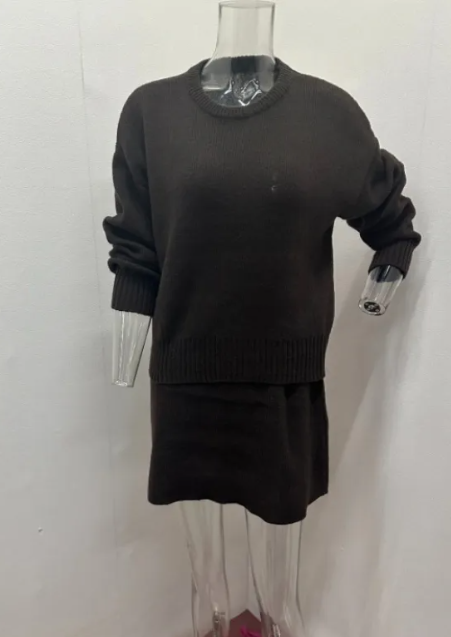 Knit Top & Skirt Set