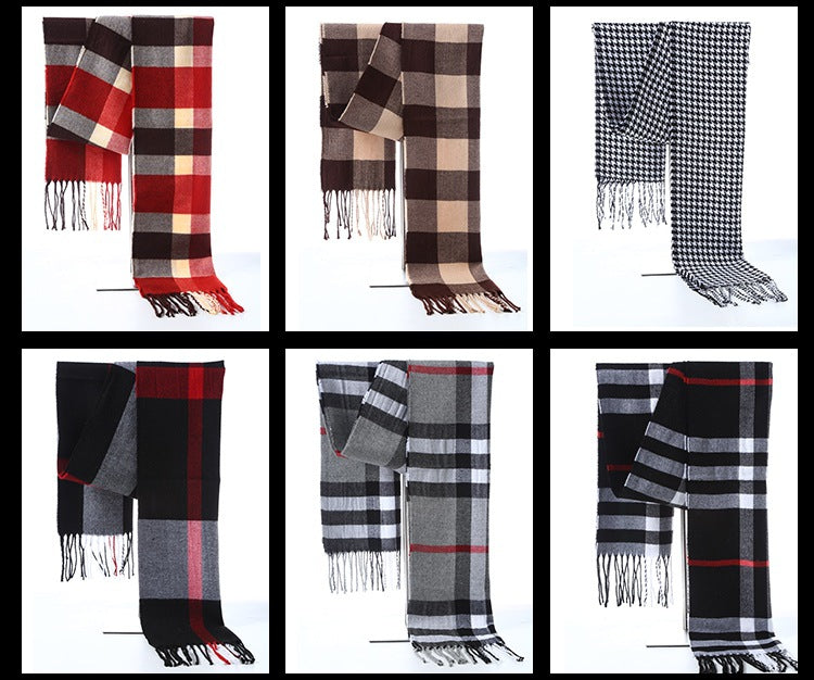 Thick Plaid Blanket Scarf