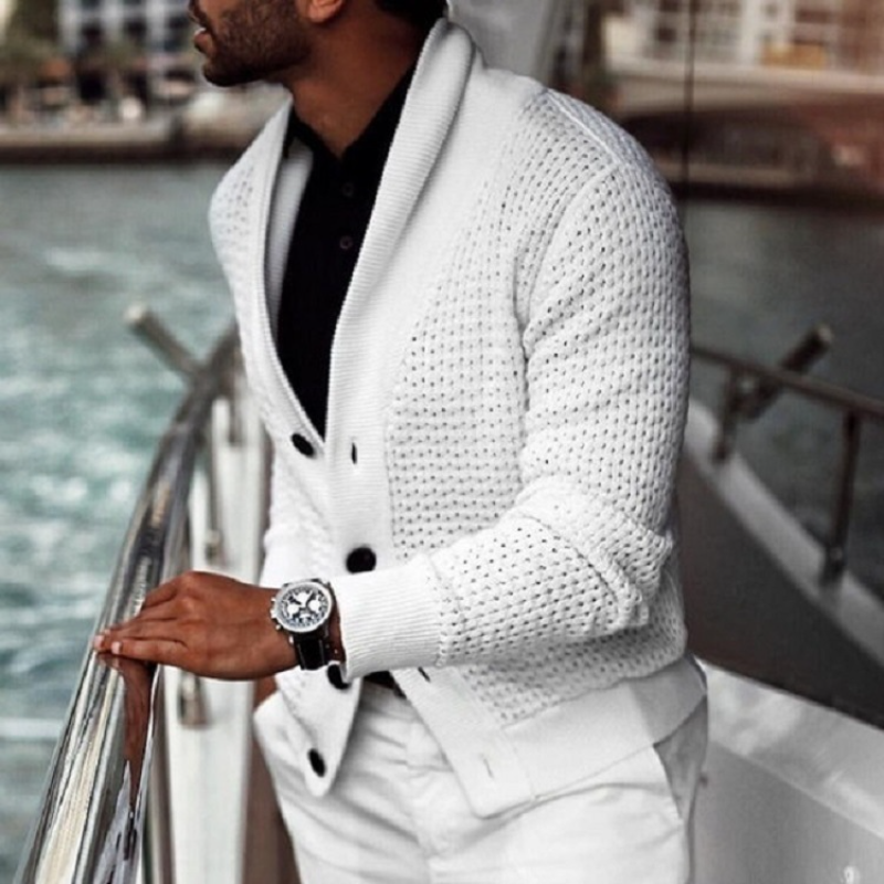 Lapel Long Sleeve Cardigan
