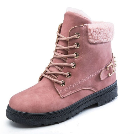 Thick Warm Snow Boots with Studded Design for Women
