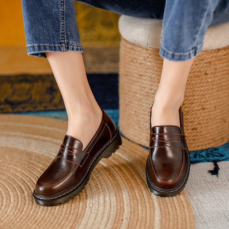 Buckle Detail Heeled Loafers
