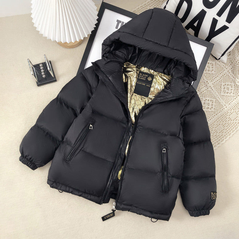 Kids' Black & Gold Puffer