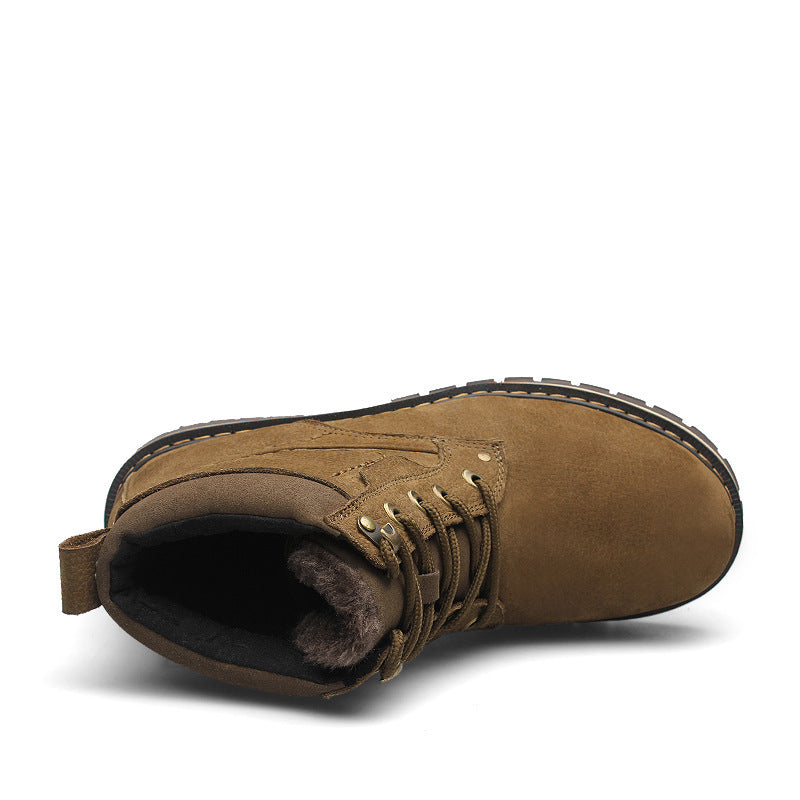Winter Martin Boots for Men with Warm Fleece Lining