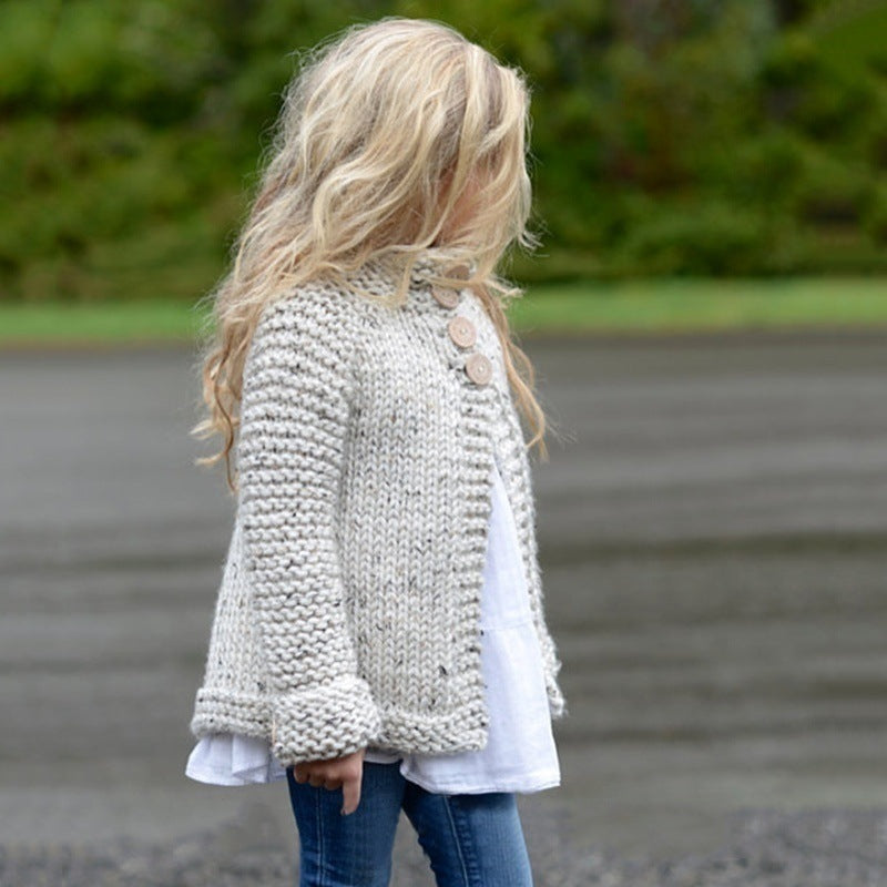 Girls' Long Knit Cardigan
