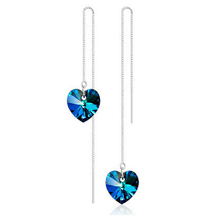 Ocean Heart Drop Earrings