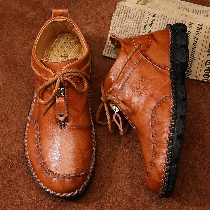 Handcrafted Vintage Leather Boots for Men