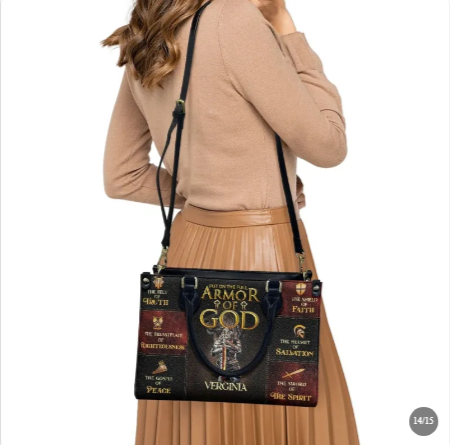 Butterfly Print Leather Handbag
