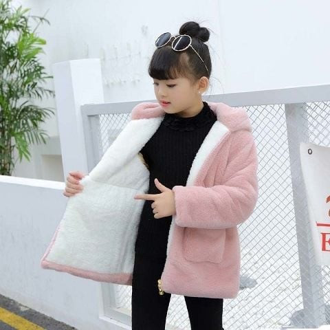Girls' Plush Sweater Coat
