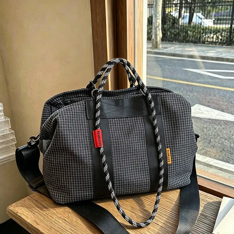 Grid Pattern Tote