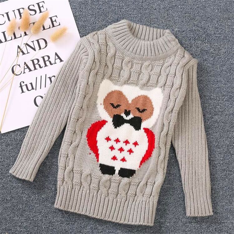 Kids' Owl Mock Neck Sweater