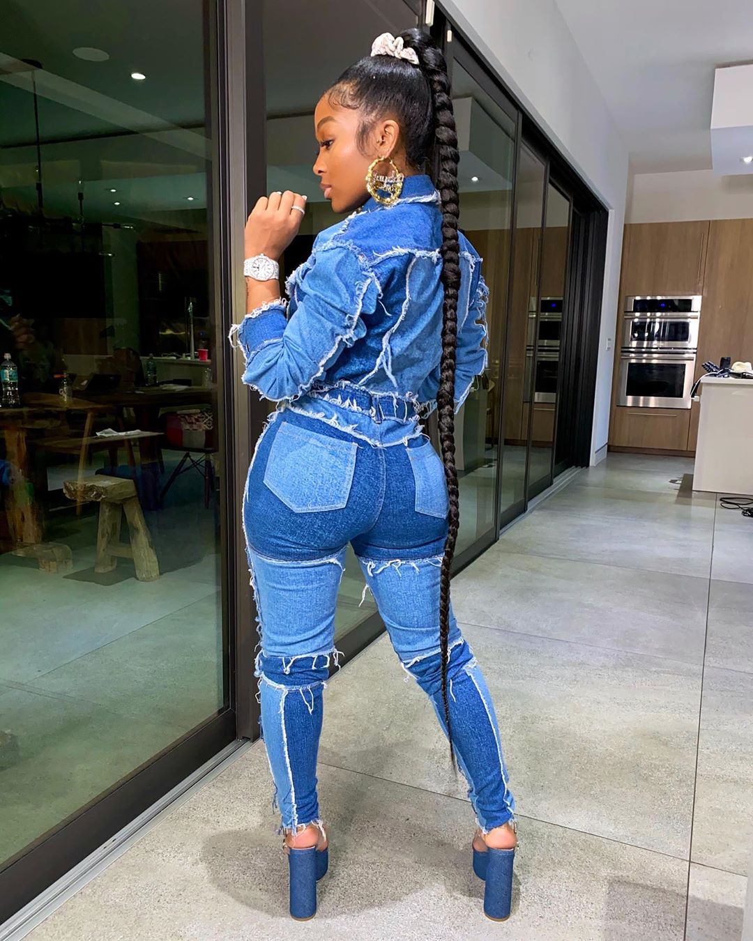 Patchwork Denim Set