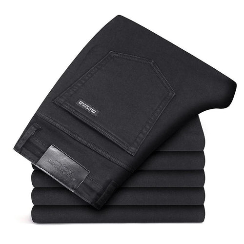 Black Slim Straight Jeans