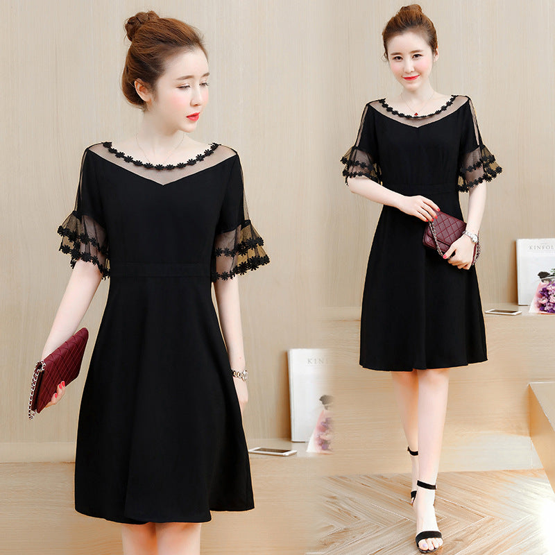 Black Cut-Out Midi Dress