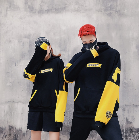 Color Block Fleece Hoodie