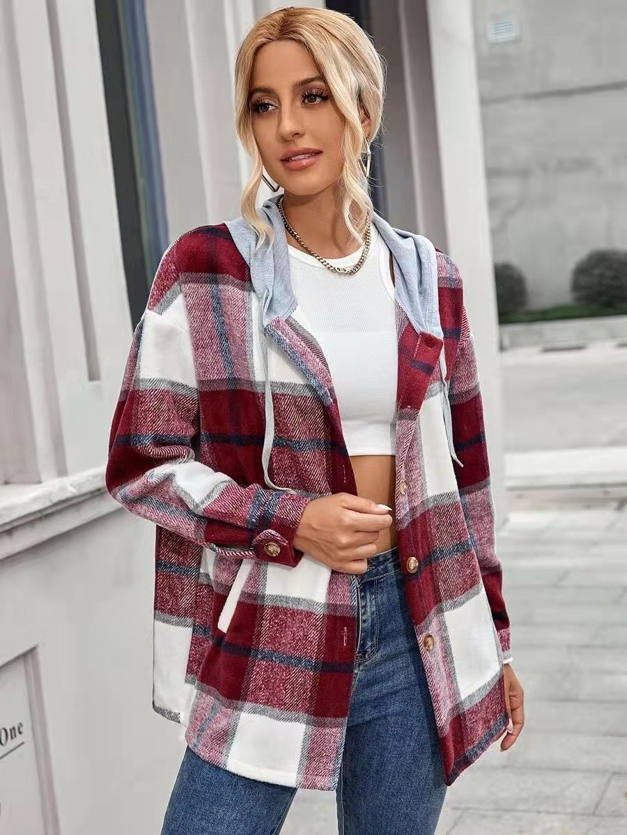 Plaid Wool Cardigan