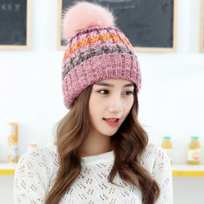 Striped Knit Winter Beanie