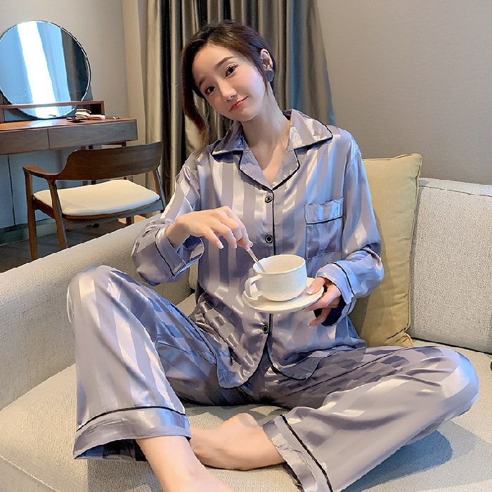 Satin Striped Pajama Set