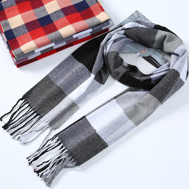 Thick Plaid Blanket Scarf
